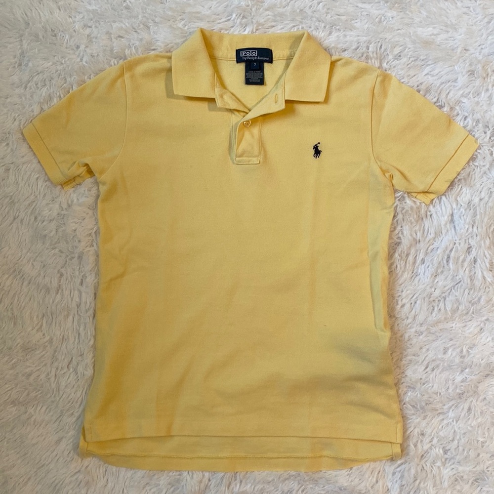 Polo By Ralph Lauren Boys Short Sleeve Polo in Yellow Size 7